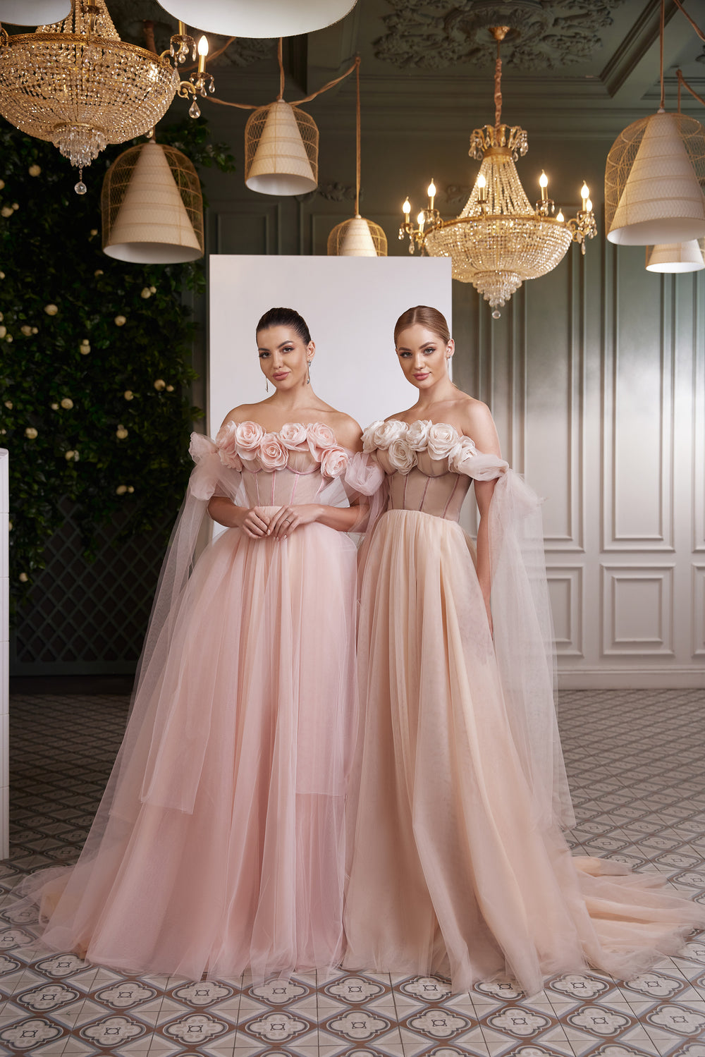 3D Flowers Decorated Tulle Dress with Lace Up Back - Perfect Prom Dress