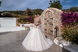 Ball Gown Wedding Dress with Gold Floral Appliqués