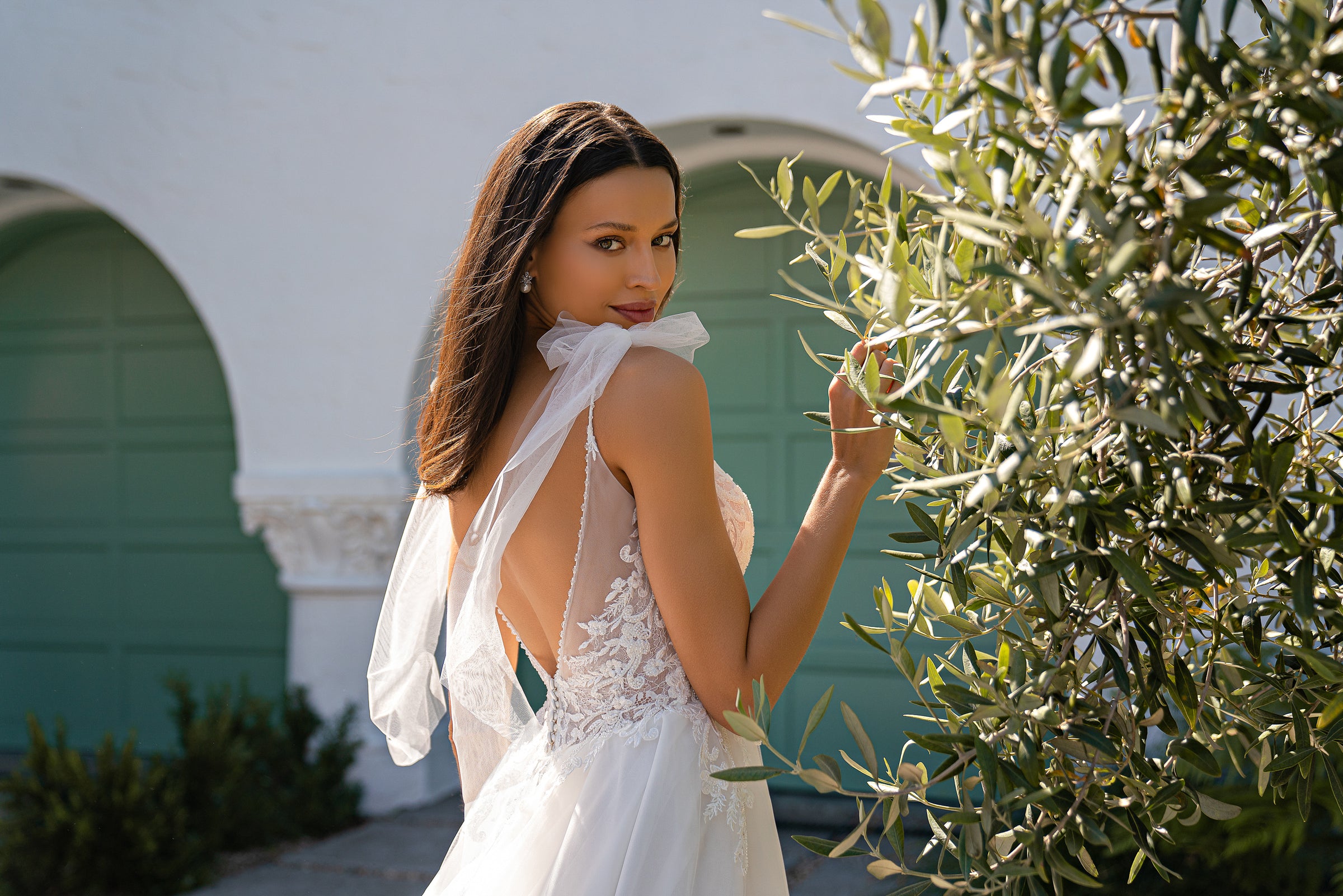 A-Line Wedding Dress with Floral Lace Bodice