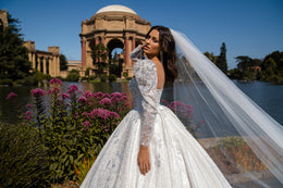 Ball Gown Wedding Dress with Detachable Lace Sleeves