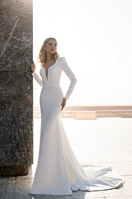 Mermaid Wedding Dress with Detachable Overskirt