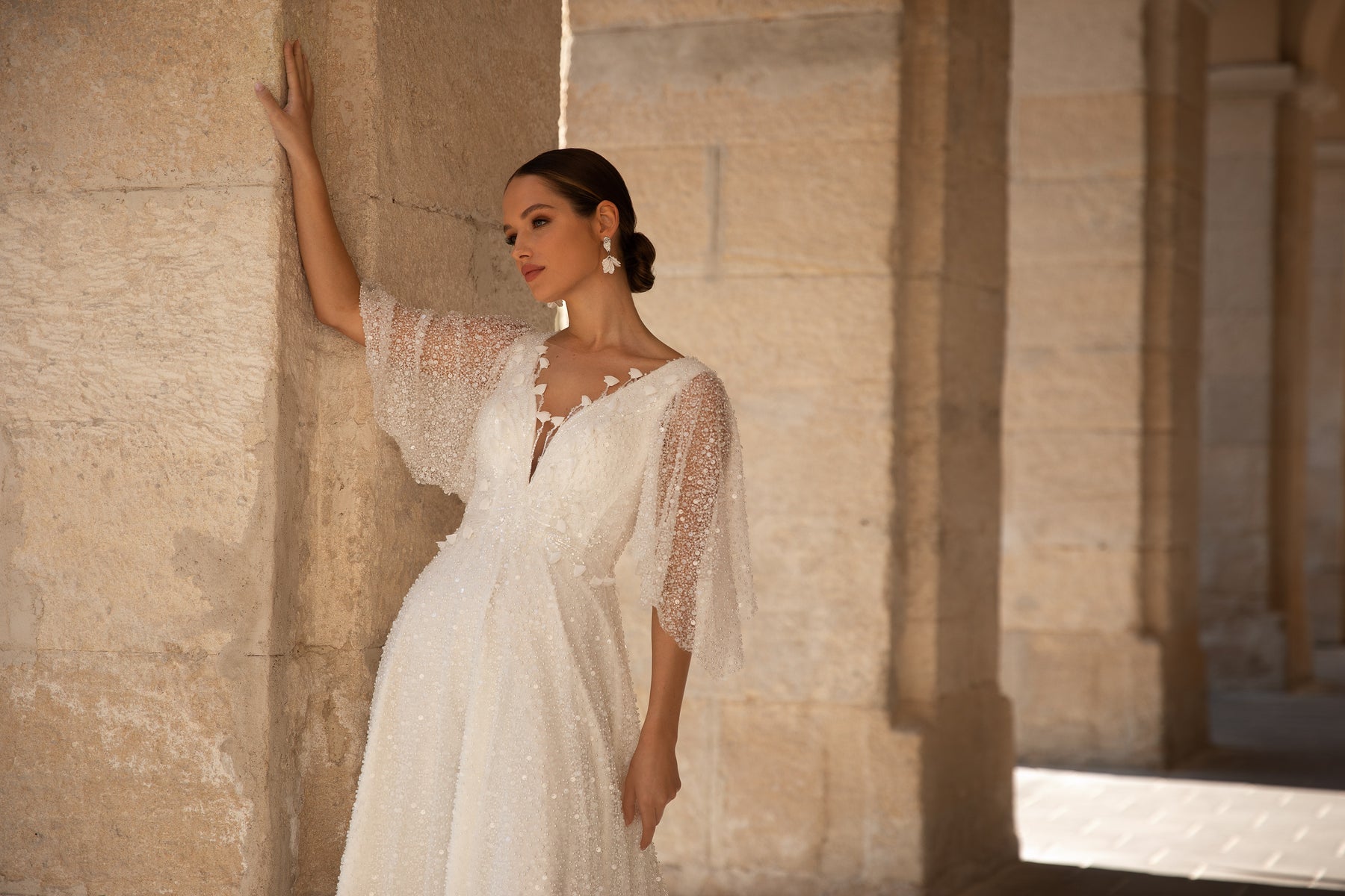 Gorgeous Bridal Gown with Glitter Fabric and Sequins
