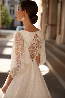 Gorgeous Bridal Gown with Glitter Fabric and Sequins